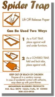 Instructions - How to use your "Spider Elimination Trap"